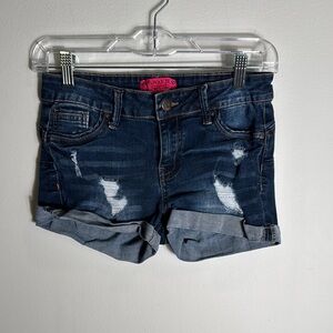 Wax Jean Blue Distressed Jean Shorts Casual